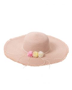 Hattu Ø40cm vaaleanpunainen, kukka