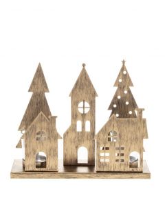 Joulukynttelikkö 2-tuikulle, kulta