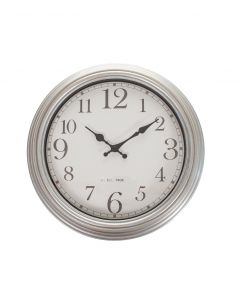 Seinäkello 40cm hopea