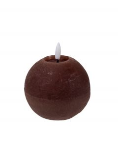 Pallokynttilä LED 10x12cm ruskea