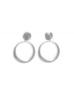 Korvakorut matta hopea pyöreä