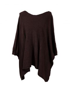 Poncho tummanruskea