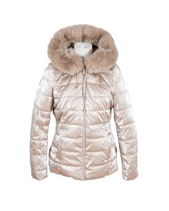 Kääntötakki tekoturkis beige S