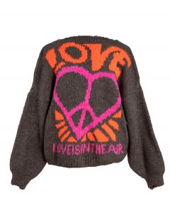 Neule tummanruskea LOVE