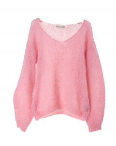 Mohairneule vaaleanpunainen