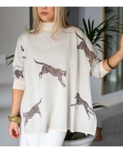 Paita beige leopardi LISBET