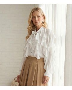 Röyhelöpaita valkoinen SHIRLEY