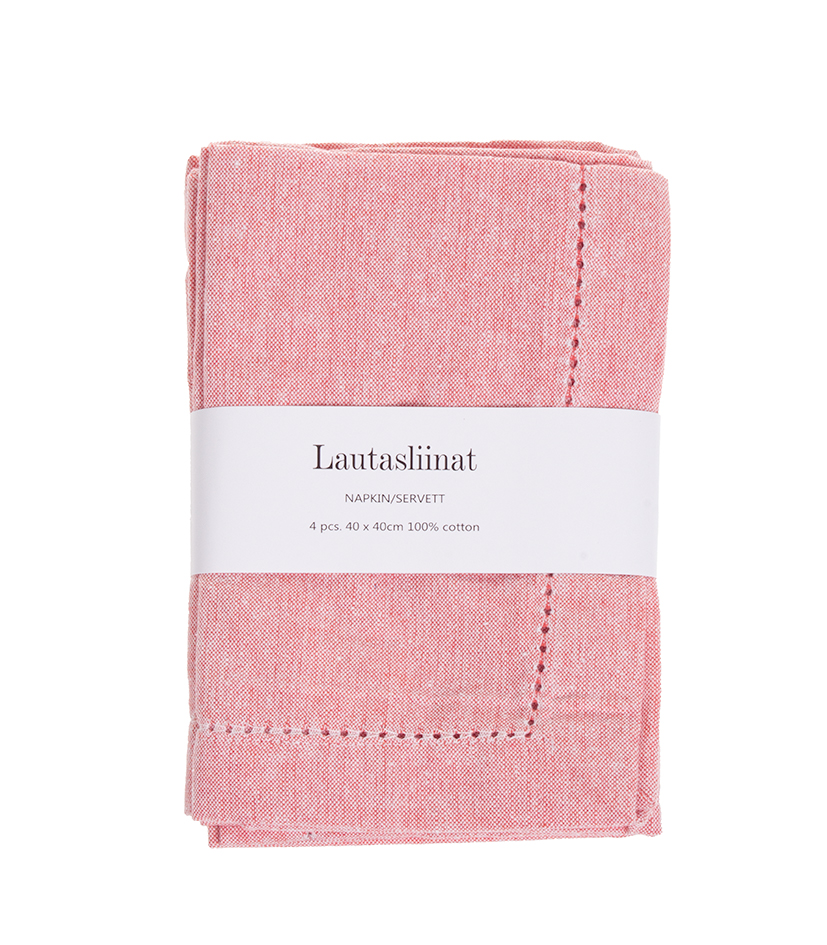 Puuvillalautasliinat/4 rosa TESS