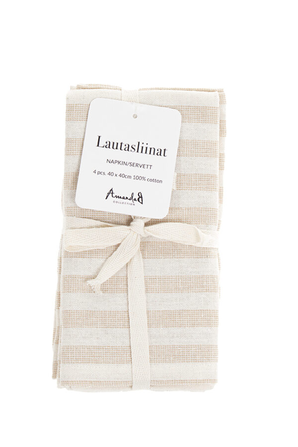 Lautasliinasetti 4kpl beige  STRIPE - Kuva 2