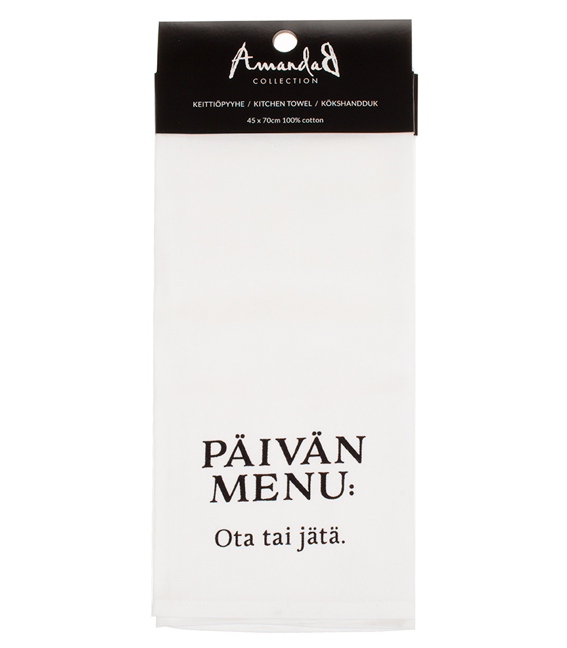 Keittiöpyyhe päivän menu