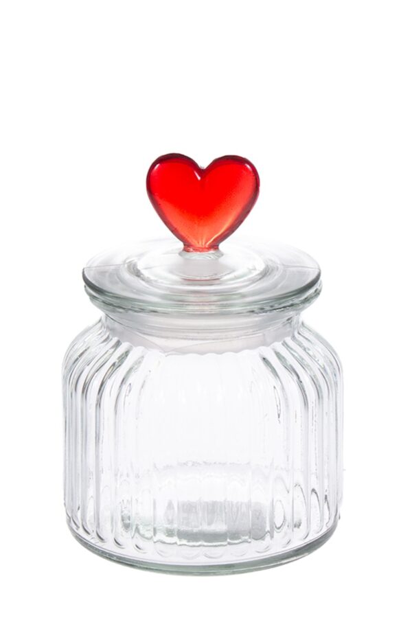 Lasipurkki 15cm pun. HEART - Kuva 2
