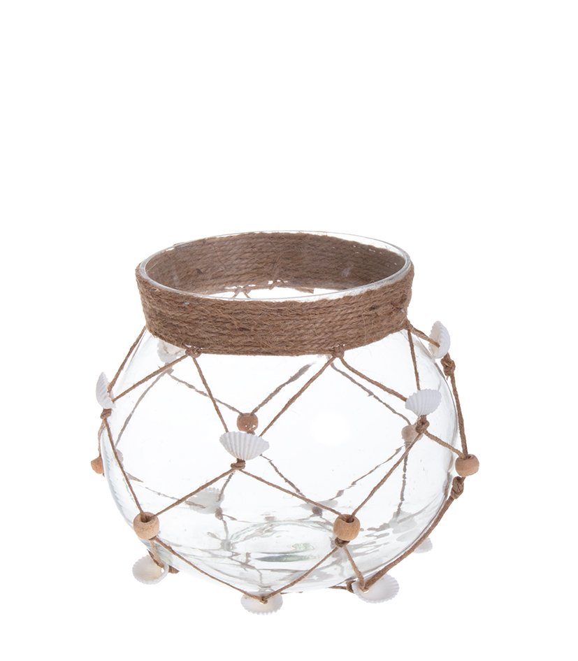 Tuikkukuppi 15cm, lasi/simpukka