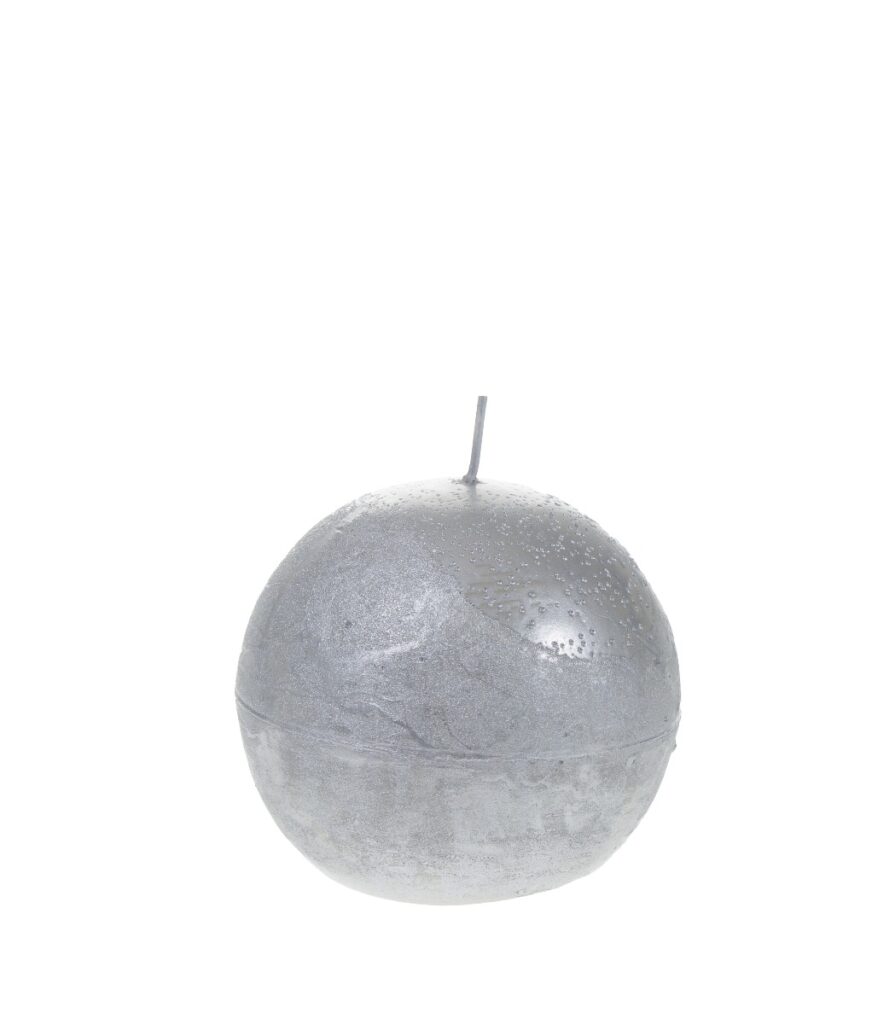 Pallokynttilä 10cm hopea