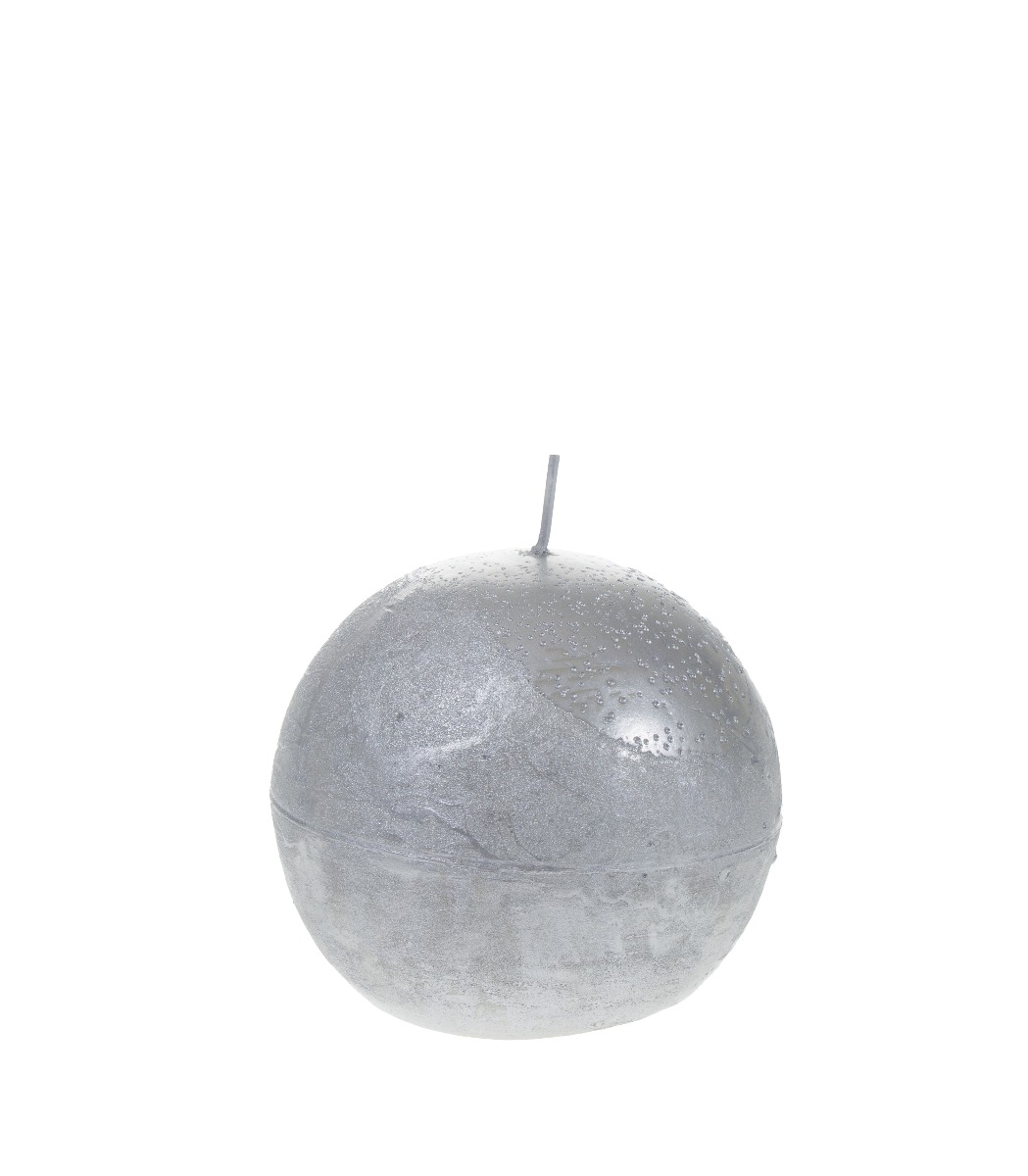 Pallokynttilä 10cm hopea - Kuva 2