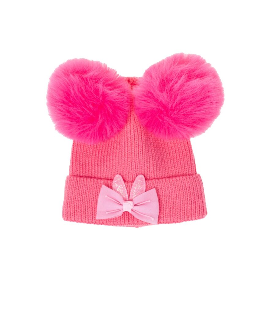 Vauvan pipo pinkki tupsuilla BABY