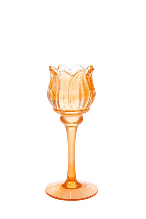 Kynttilänjalka kukka oranssi 19cm - Kuva 2