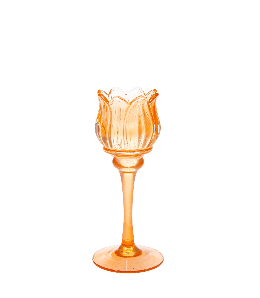 Kynttilänjalka kukka oranssi 19cm - Kuva 2