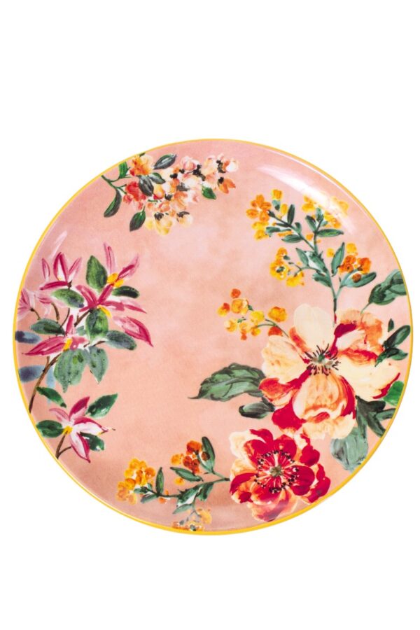 Salaattilautanen pinkki kukka 22cm - Kuva 2