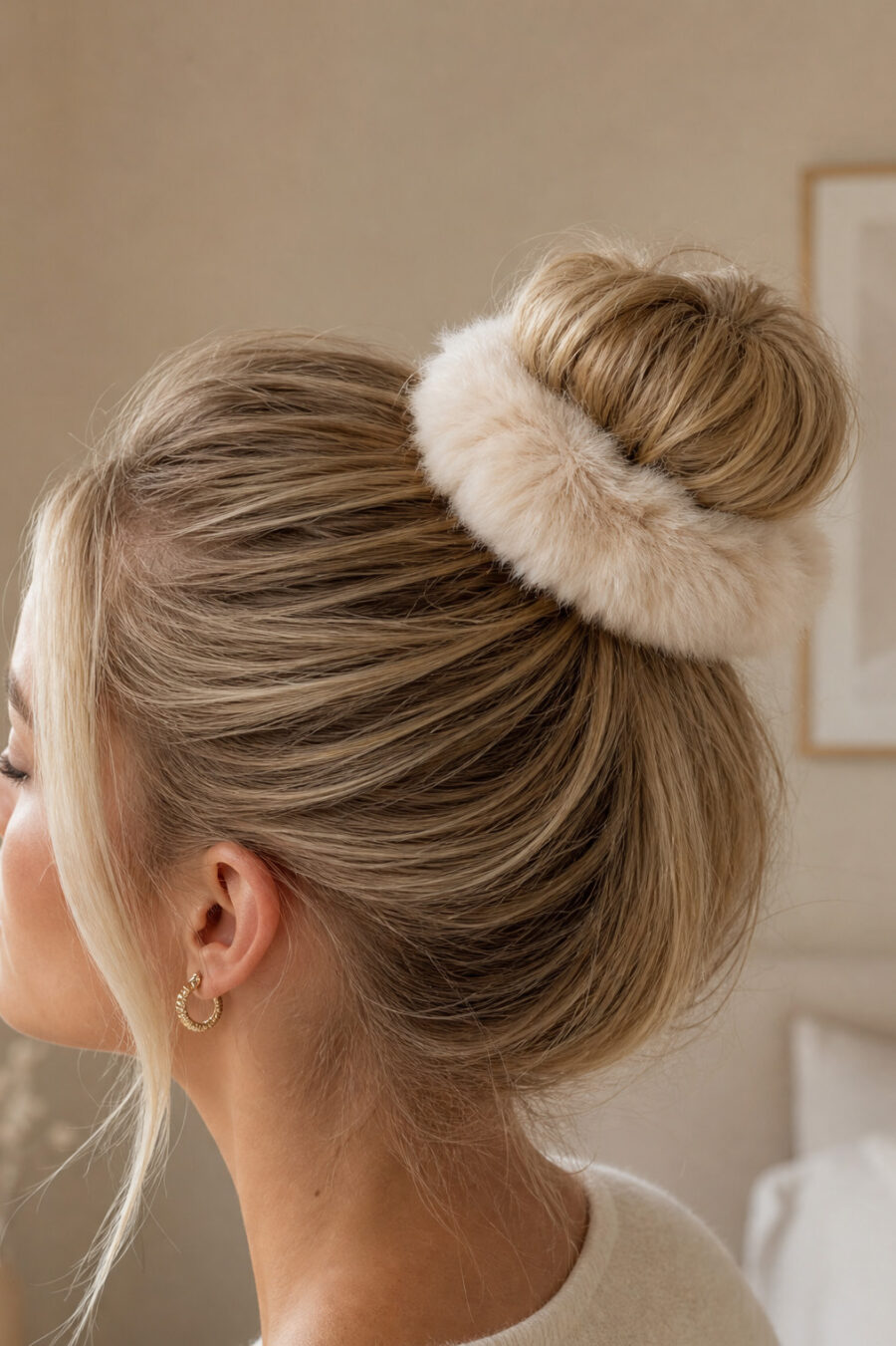 Hiusdonitsi beige FURRY