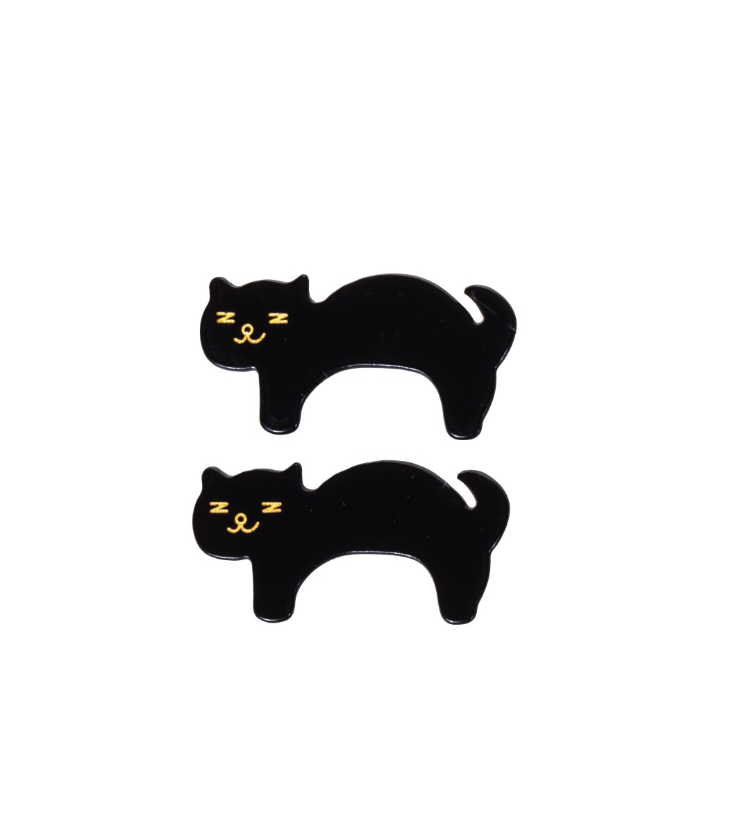 Hiussoljet 2kpl musta CAT - Kuva 2