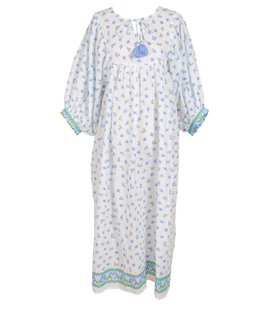 Mekko valkoinen/sininen CAROL