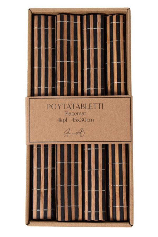 Pöytätabletti 4kpl bambu musta - Kuva 3