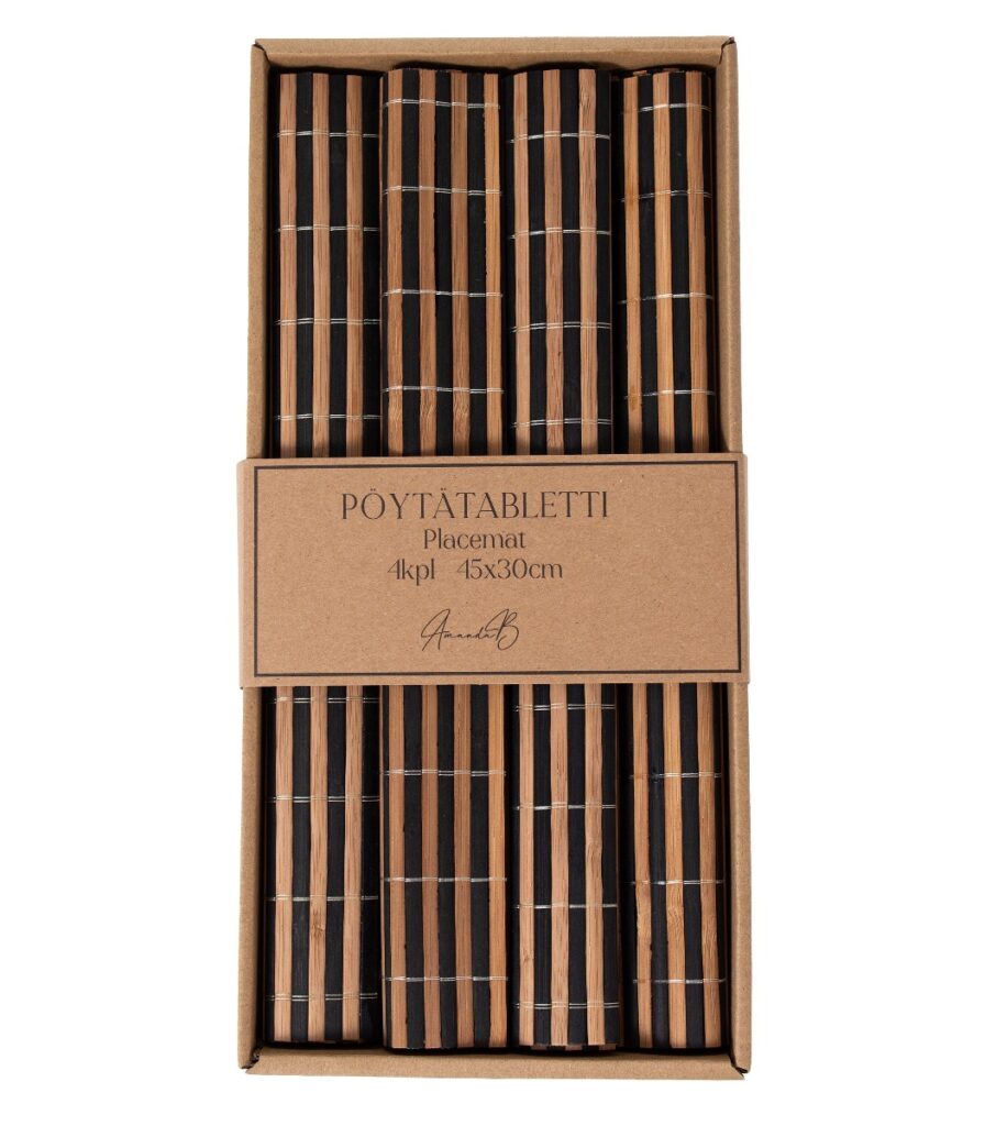 Pöytätabletti 4kpl bambu musta