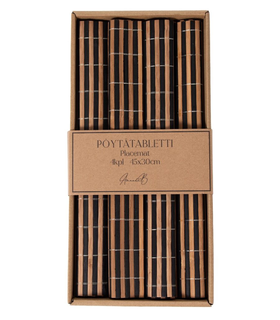Pöytätabletti 4kpl bambu musta