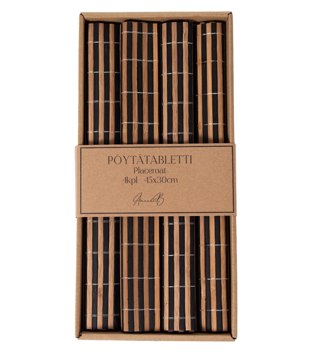 Pöytätabletti 4kpl bambu musta - Kuva 3