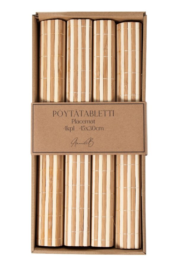 Pöytätabletti 4kpl bambu vaalea - Kuva 3