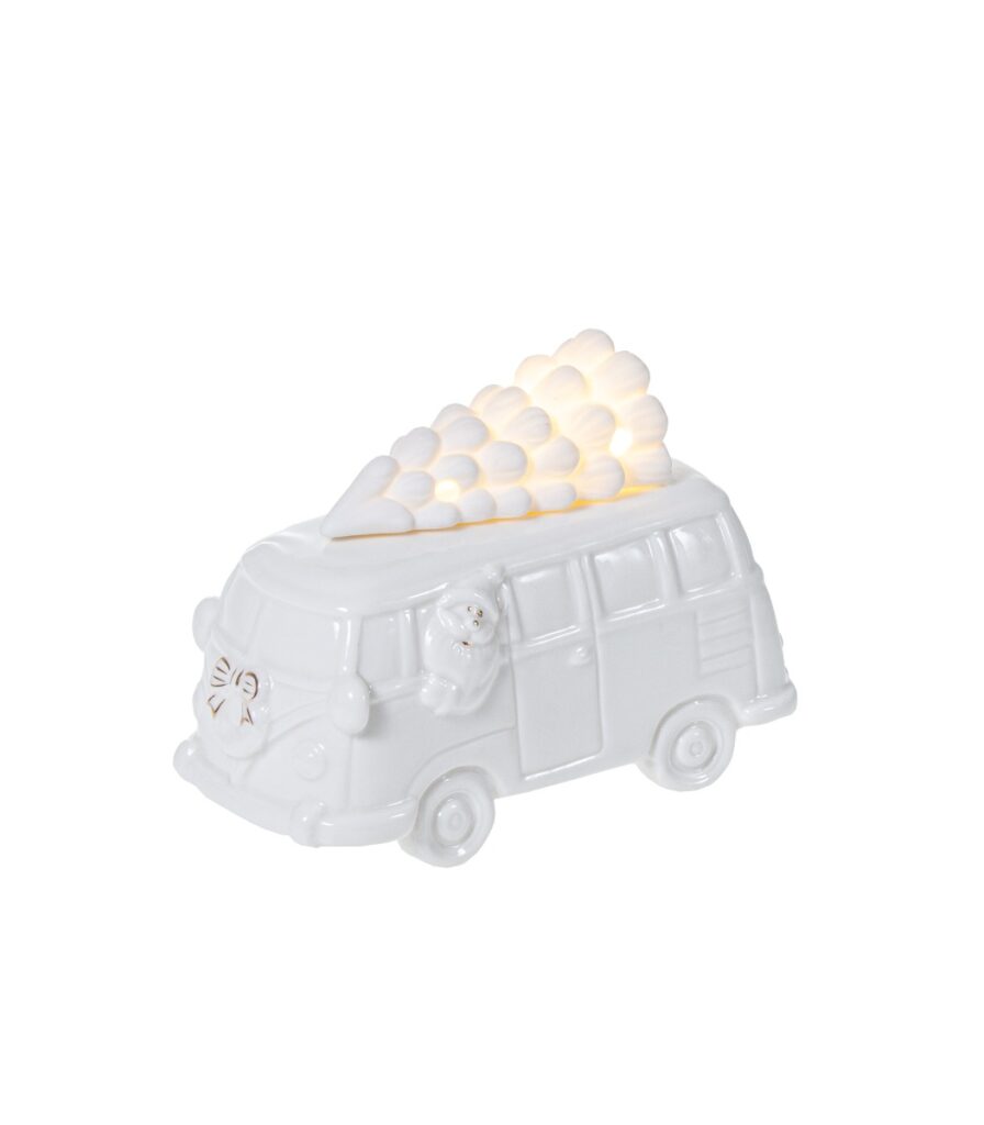 Jouluauto valkoinen led