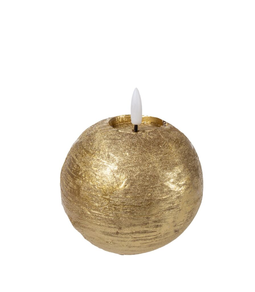 Pallokynttilä LED 10x12cm kulta