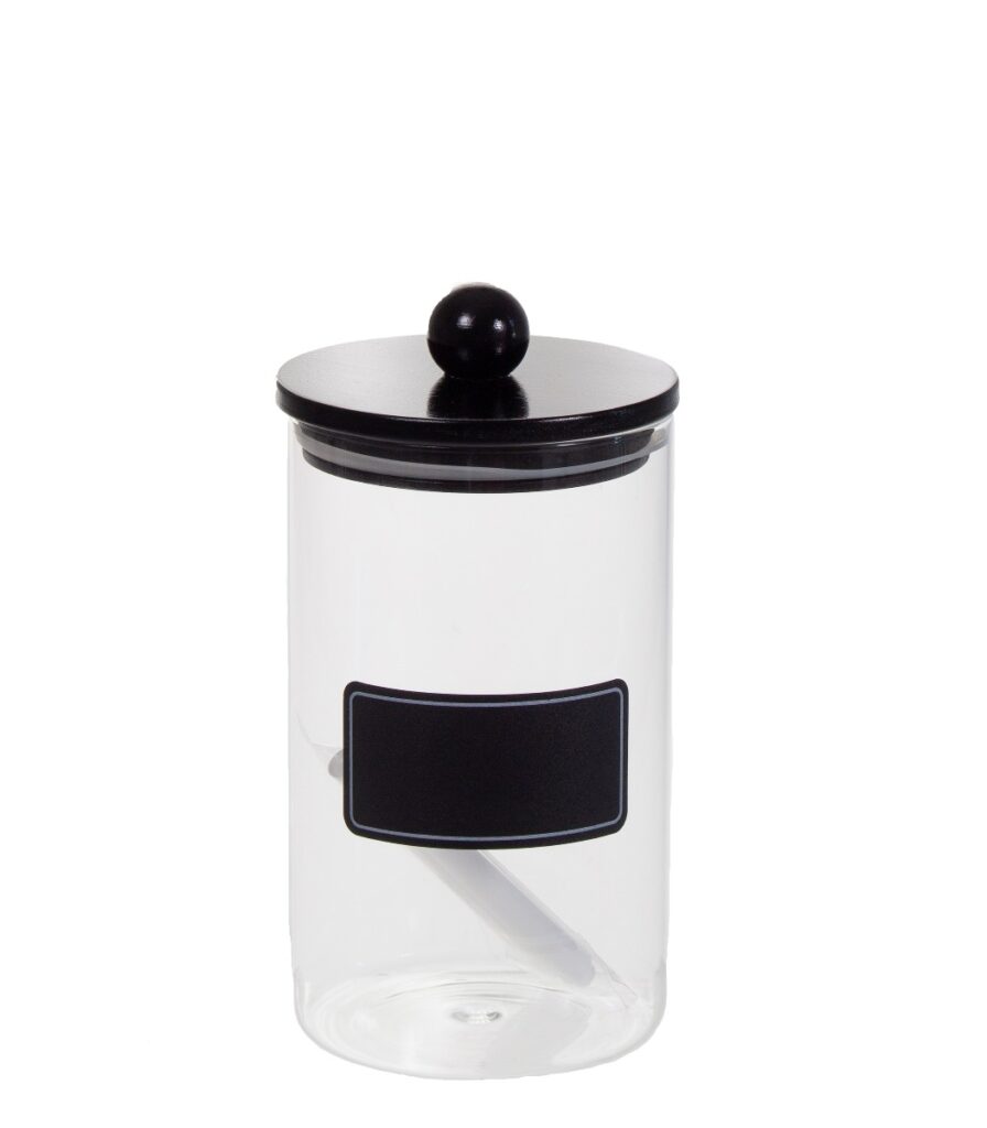 Lasipurkki 1000ml musta