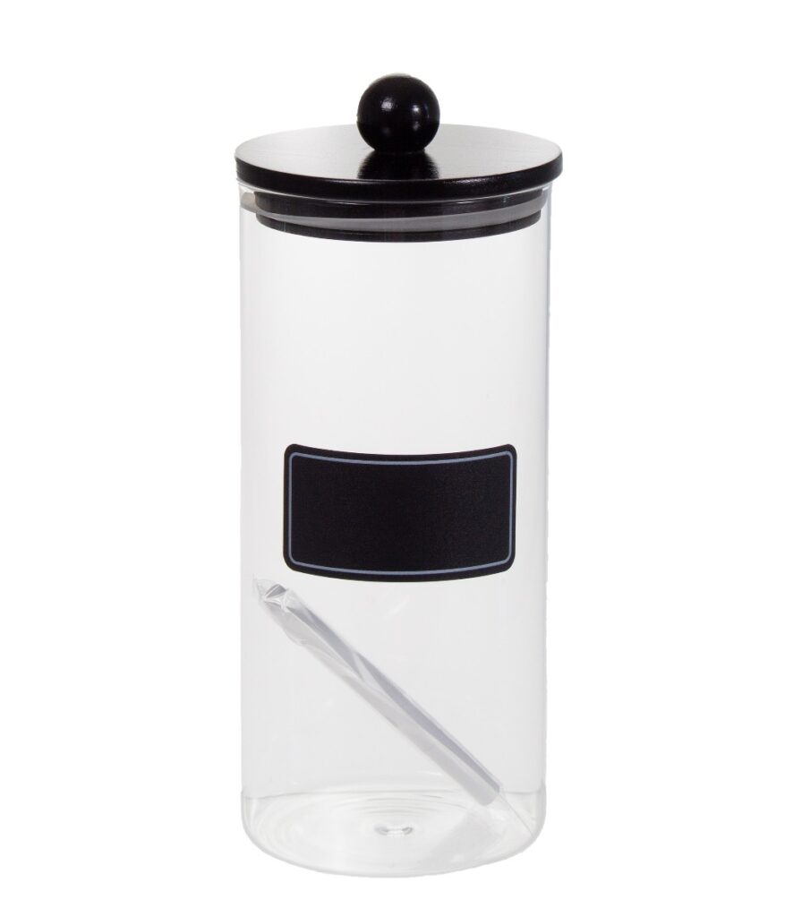 Lasipurkki 1300ml musta