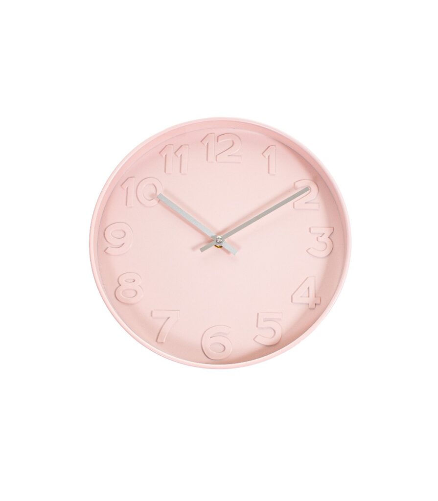 Seinäkello 30cm pinkki