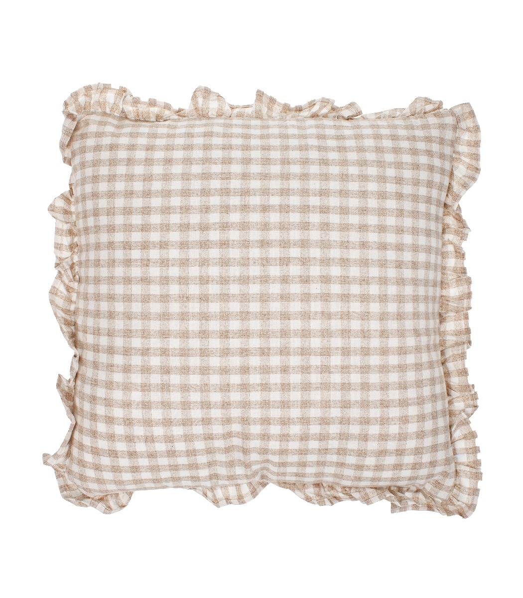 Tyyny beige ruutu 43x43cm - Kuva 2