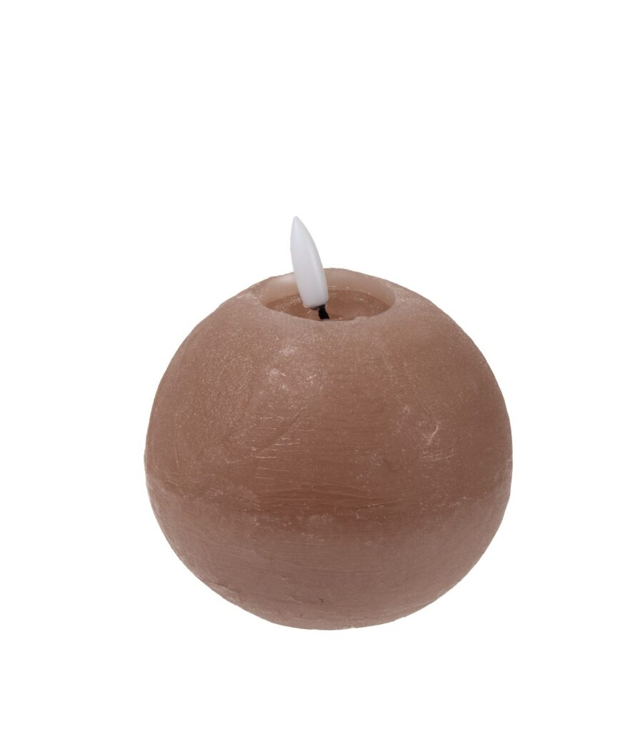 Pallokynttilä LED 10x12cm beige