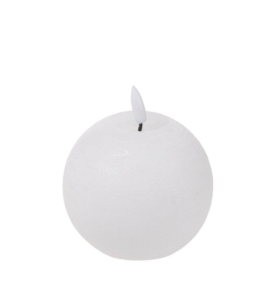Pallokynttilä LED 10x12cm valkoinen