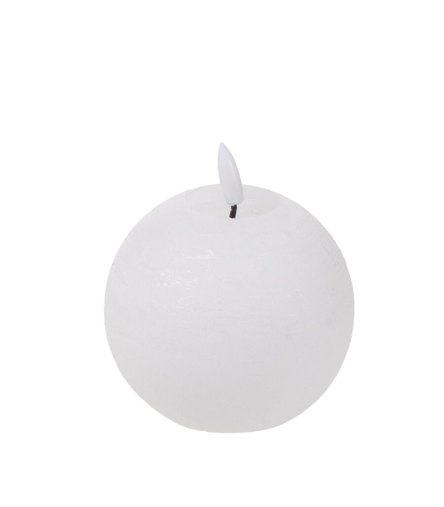 Pallokynttilä LED 10x12cm valkoinen