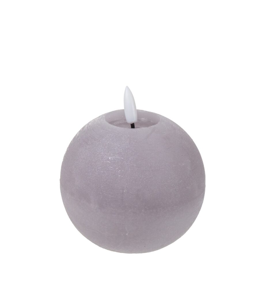 Pallokynttilä LED 10x12cm harmaa