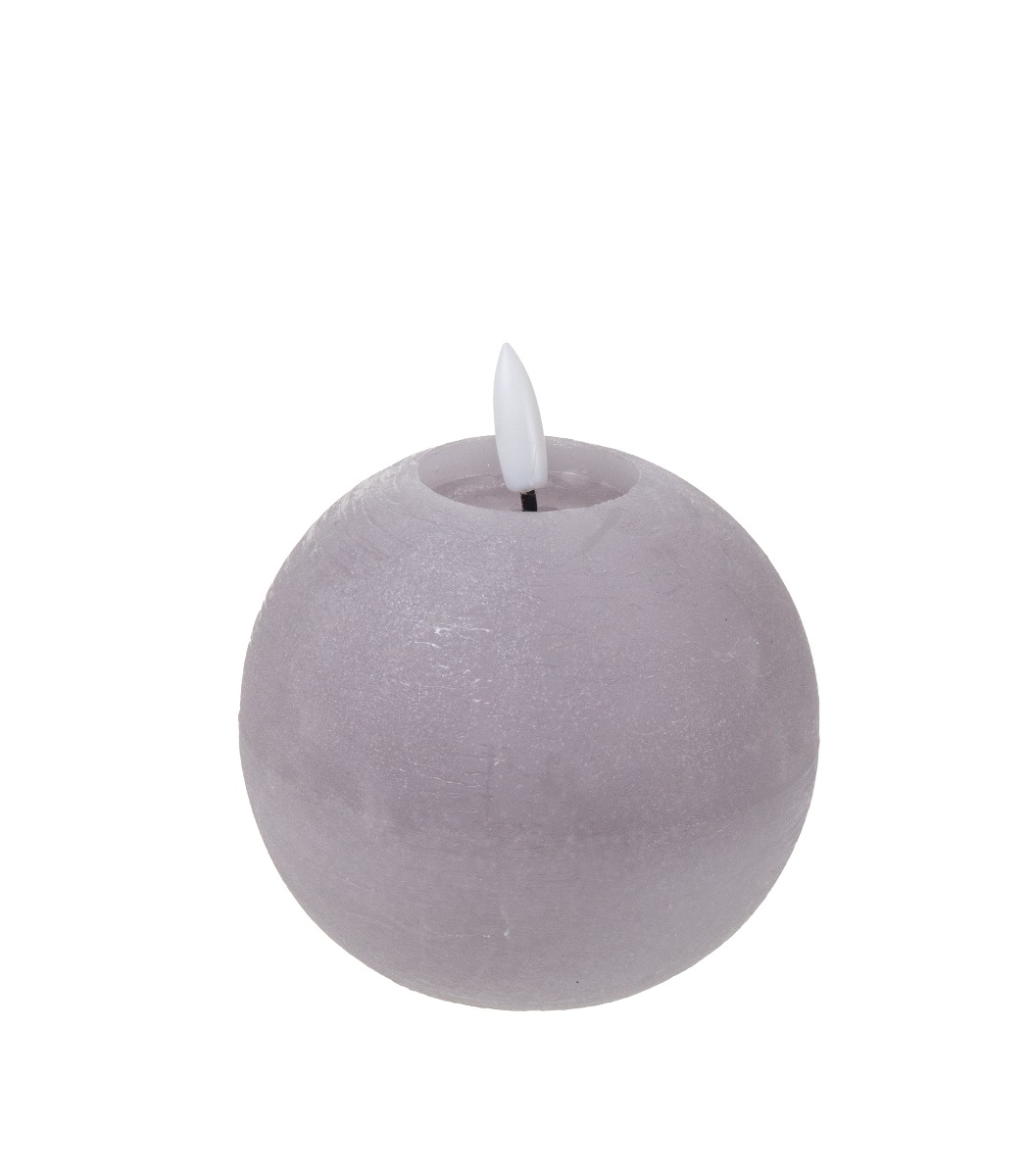 Pallokynttilä LED 10x12cm harmaa - Kuva 2