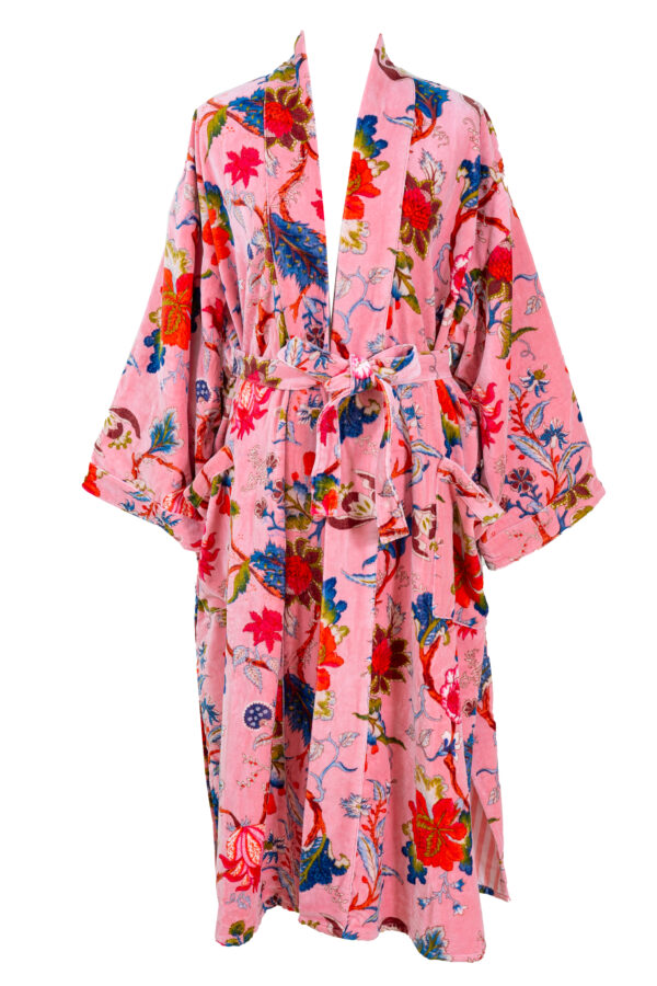 Kimono samettia vaaleanpunainen - Kuva 1
