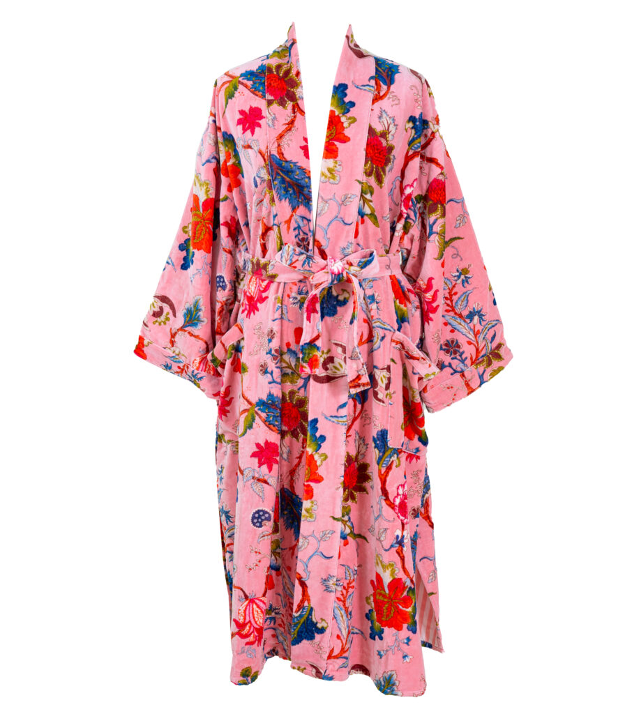 Kimono samettia vaaleanpunainen