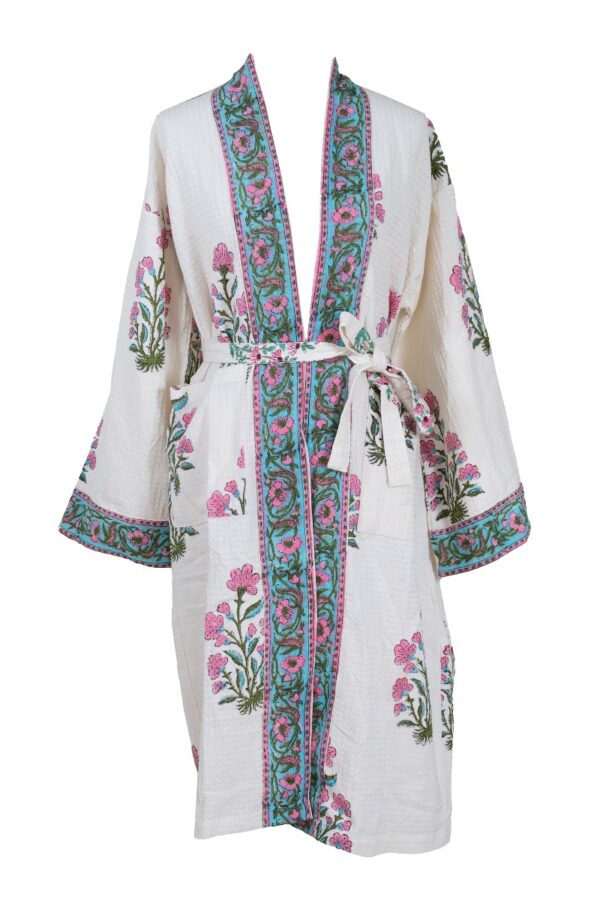 Kimono vohvelikangas turkoosi - Kuva 2