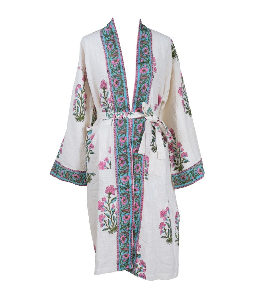 Kimono vohvelikangas turkoosi