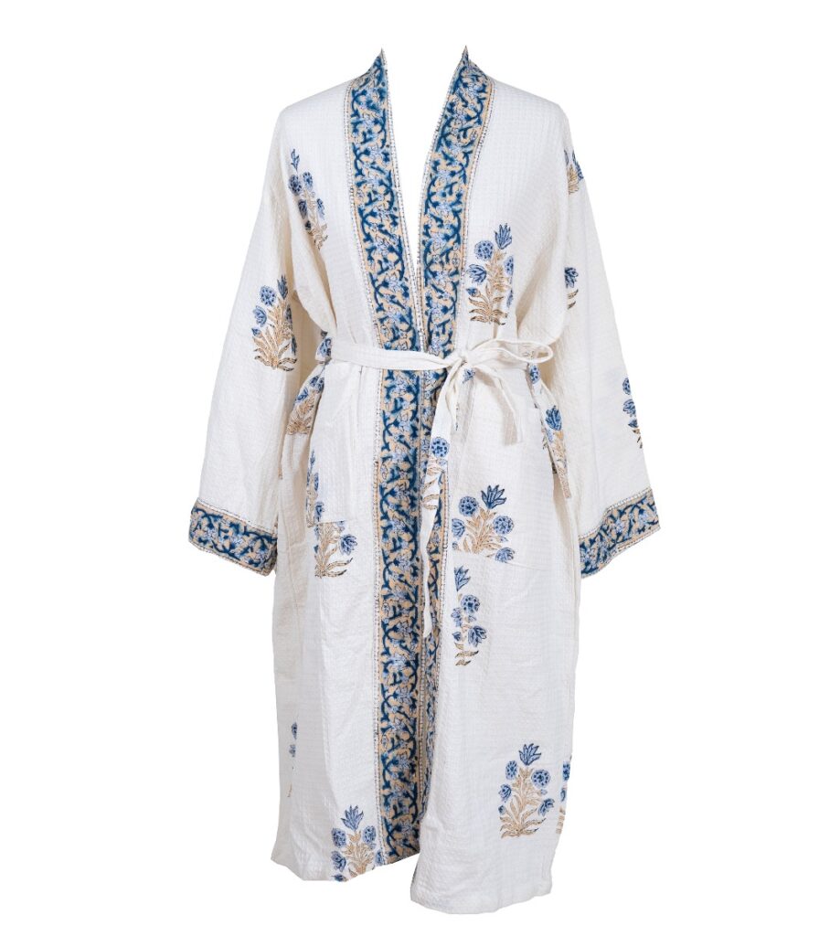 Kimono vohvelikangas sininen