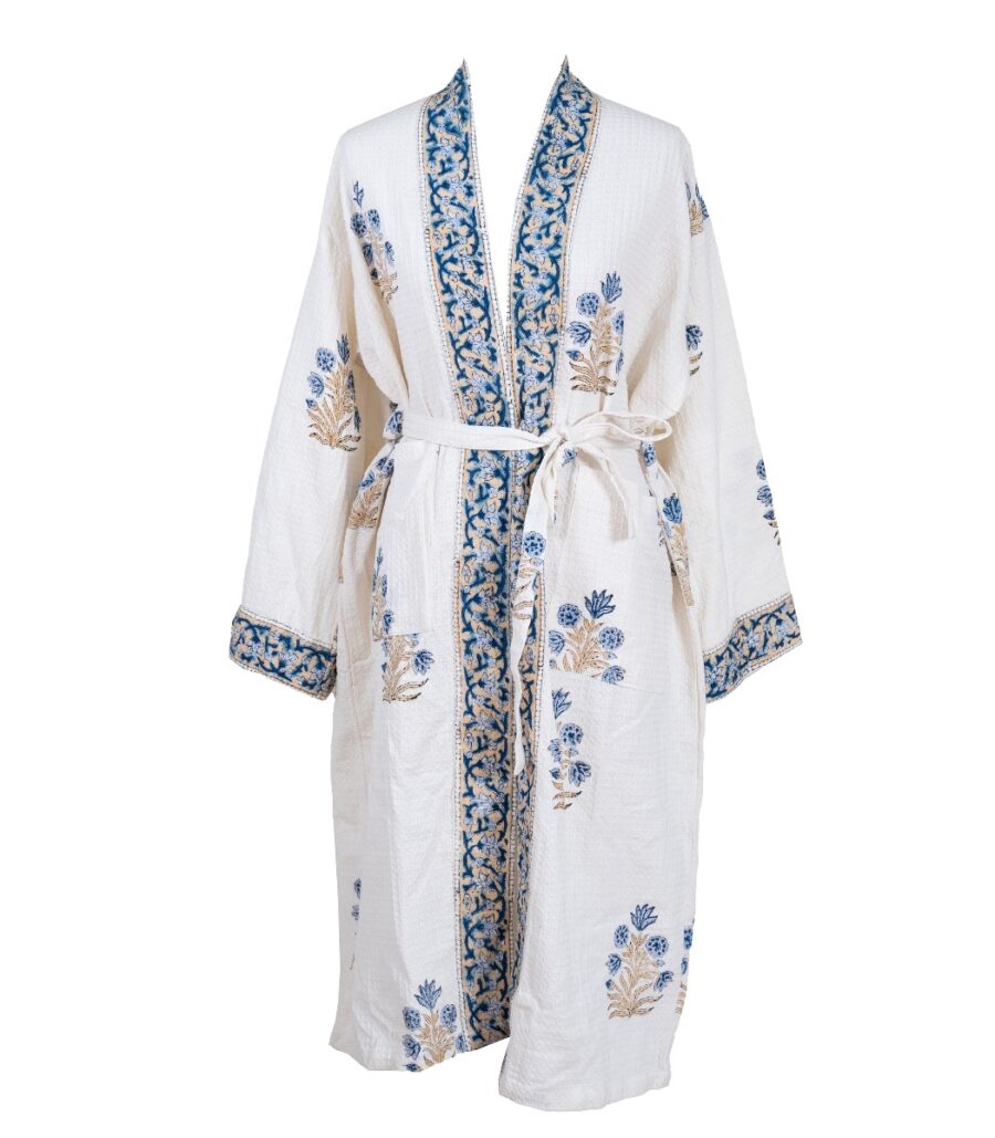 Kimono vohvelikangas sininen