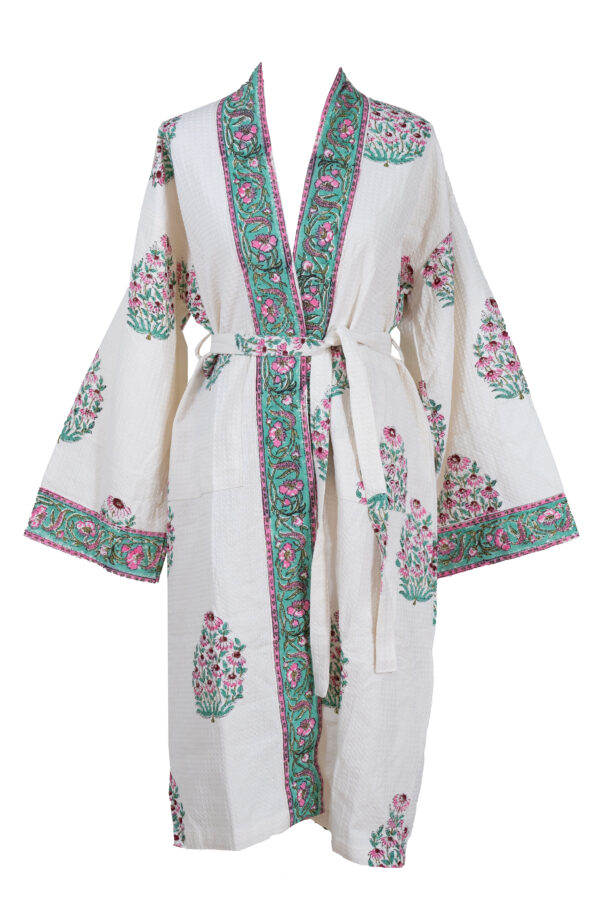 Kimono vohvelikangas vihreä