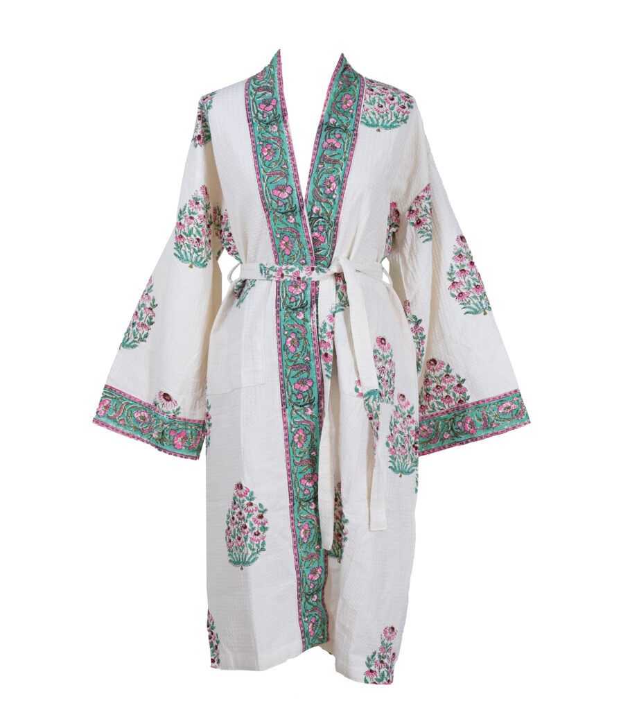 Kimono vohvelikangas vihreä
