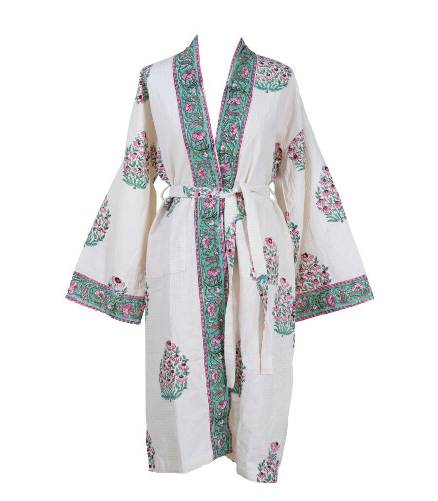 Kimono vohvelikangas vihreä